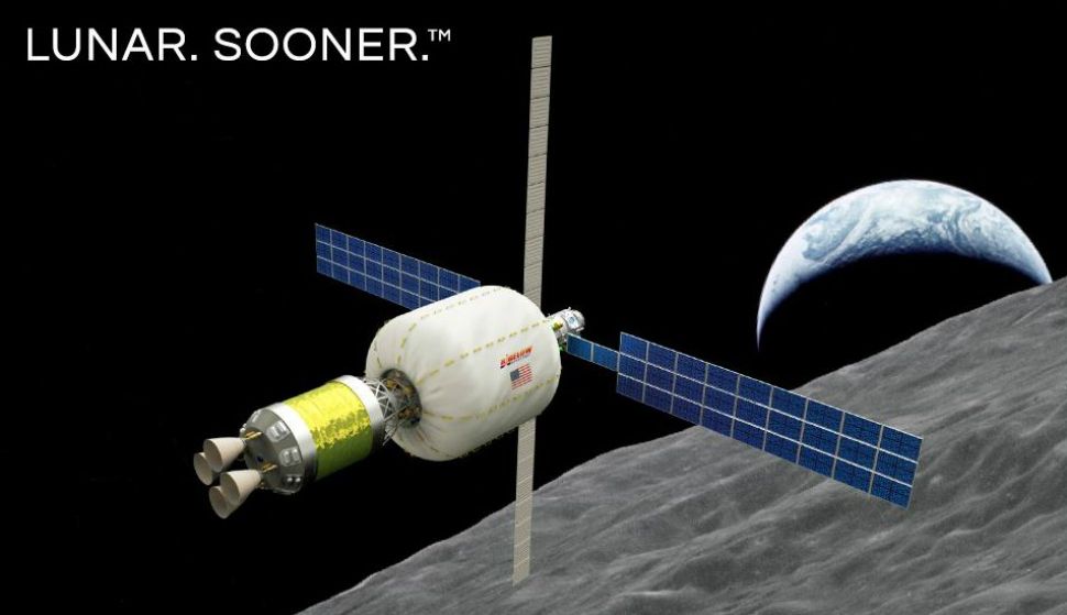 Bigelow Aerospace and United Launch Alliance plan to put an expandable module in orbit around the moon by 2022 as a lunar outpost for training and exploration. (Bigelow Aerospace)