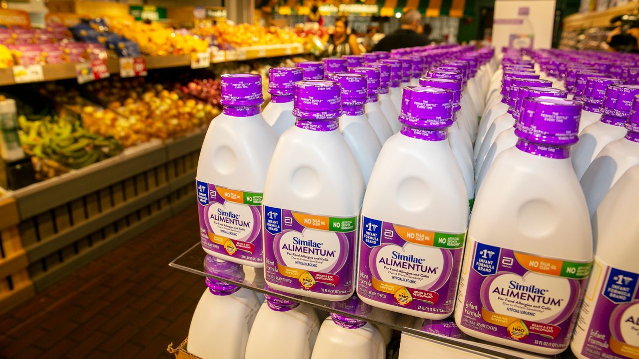 Similac Alimentum Hypoallergenic Infant Formula, imported from Puerto Rico, is for sale at a Stew Leonard's grocery store in Yonkers, New York, June 10, 2022. (AP Photo/Ted Shaffrey)