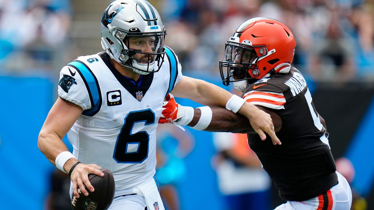 Carolina Panthers quarterback Baker Mayfield vs. Cleveland Browns,  September 11, 2022 