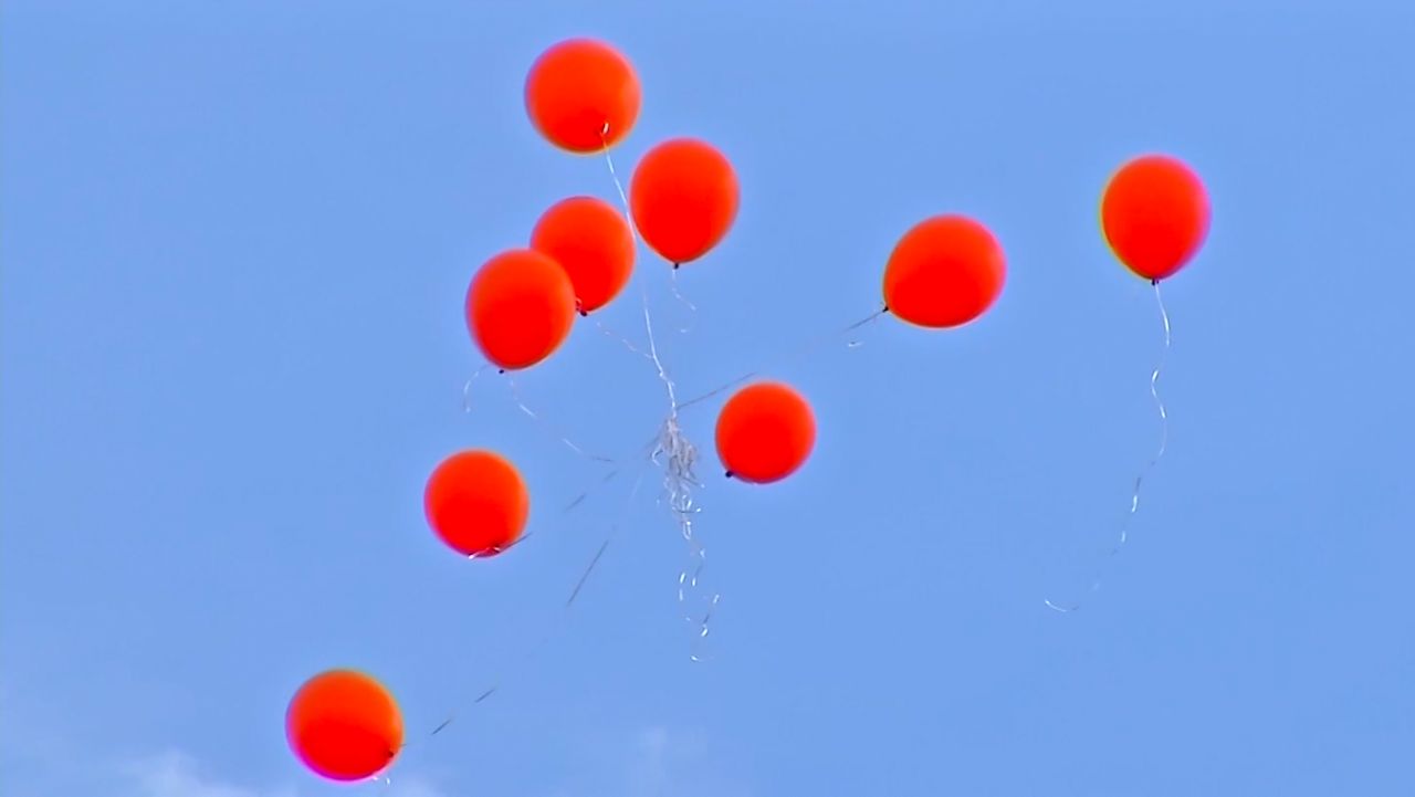 releasing balloons