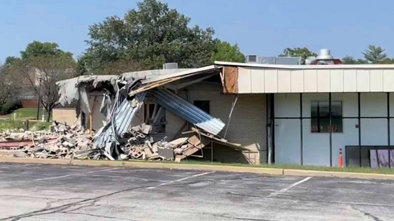 The former Ballwin police department facility sitting half demolished 