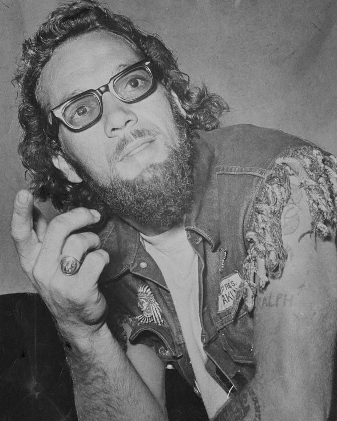 Ralph "Sonny" Barger, president of the Oakland chapter of the Hells Angels, is pictured in 1967. Barger, the leather-clad figurehead of the notorious Hells Angels motorcycle club has died at age 83. Barger's death was announced late Wednesday, June 29, 2022, on his Facebook page. (San Francisco Examiner via AP, File)