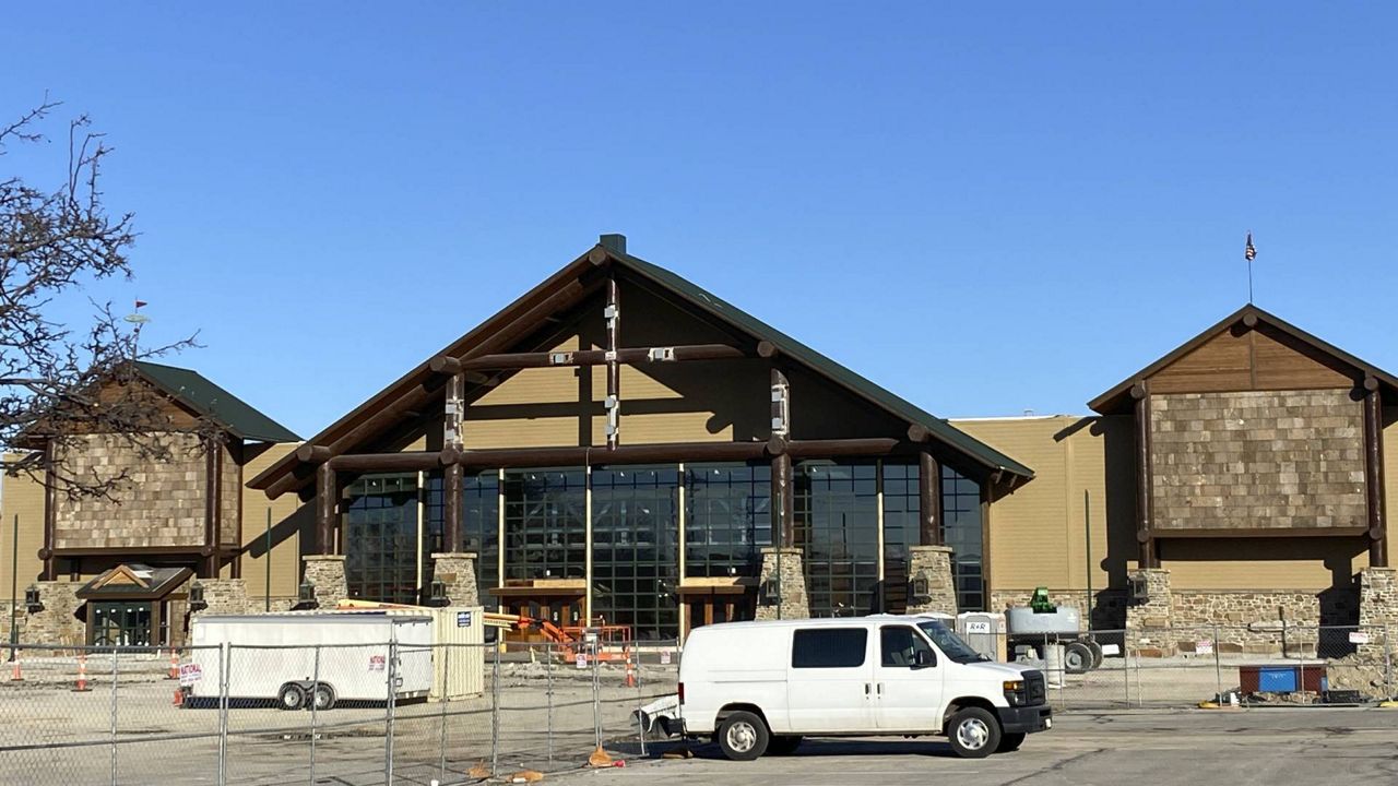 Currently under construction, the Bass Pro Shops location coming to Sunset Hills, Mo on Lindbergh Blvd is scheduled to open in spring 2023 (Spectrum News/Becky Willeke)