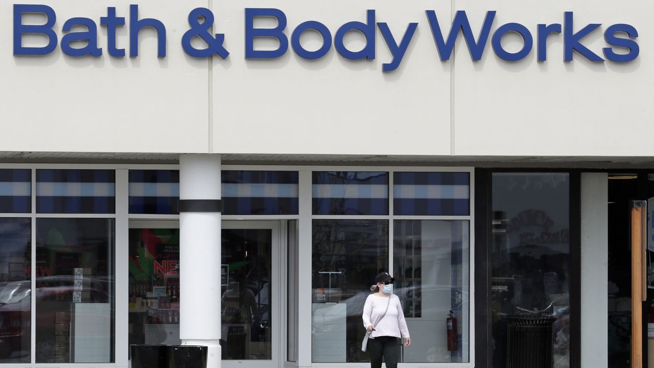 A Bath & Body Works store is shown on May 21, 2020, in Mayfield Heights, Ohio. (AP Photo/Tony Dejak, File)