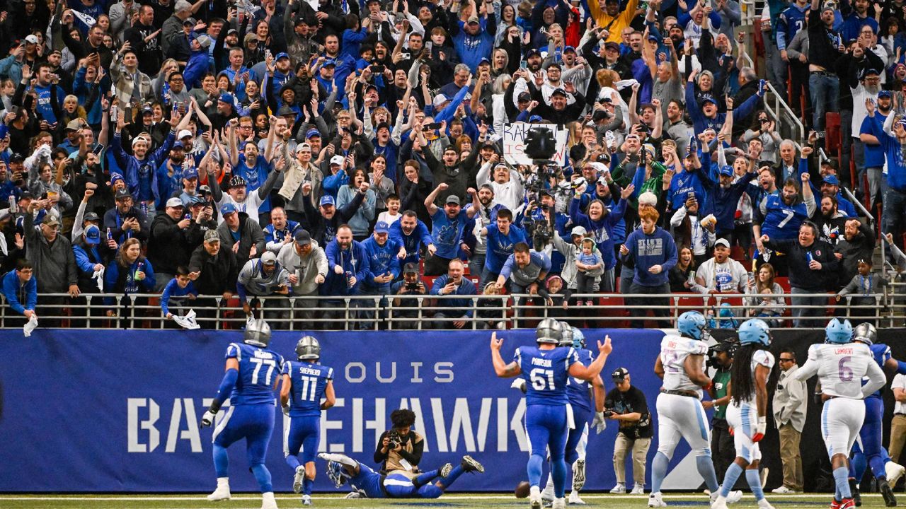 The Dome at America's Center set a new XFL attendance record Sunday when more than 38,000 fans watched the St. Louis Battlehawks defeat the Arlington Renegades (XFL photo)