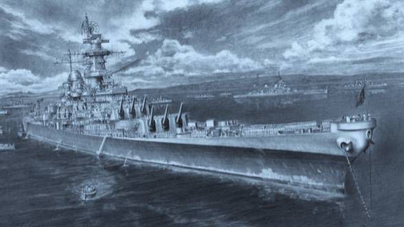 World War 2 Battleships Art