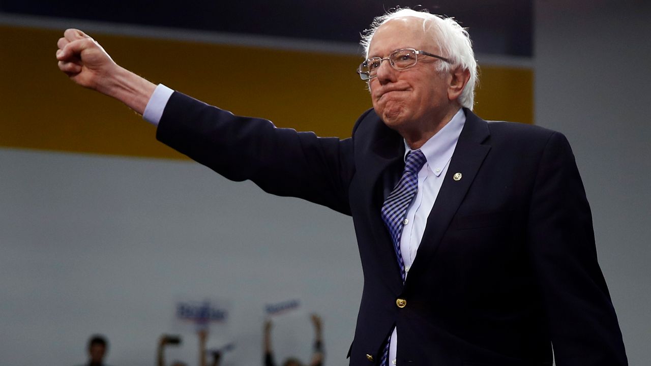 FILE photo of Sen. Bernie Sanders. Sanders delivered a speech declaring the upcoming election as a decision between authoritarianism and democracy on Thursday, Sept. 24 (via Associated Press)