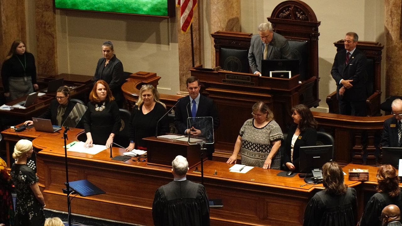Kentucky Gov. Andy Beshear delivered his State of the Commonwealth Address on Jan. 4, 2023. Despite a continued red shift in state politics, Beshear remains the most popular Democratic governor in the U.S. (Spectrum News 1/Mason Brighton)