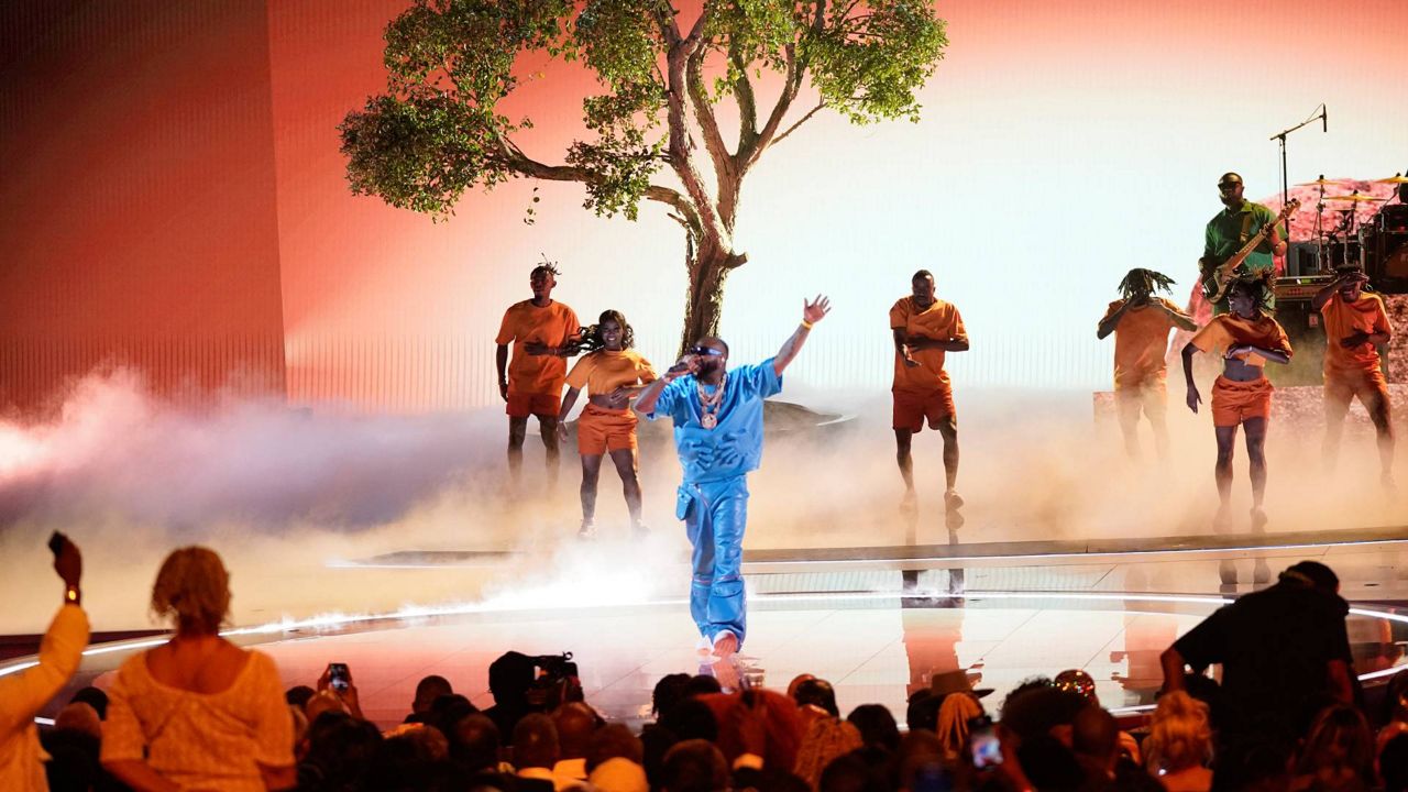 Davido performs a medley at the BET Awards on Sunday at the Microsoft Theater in Los Angeles. (AP Photo/Mark Terrill)