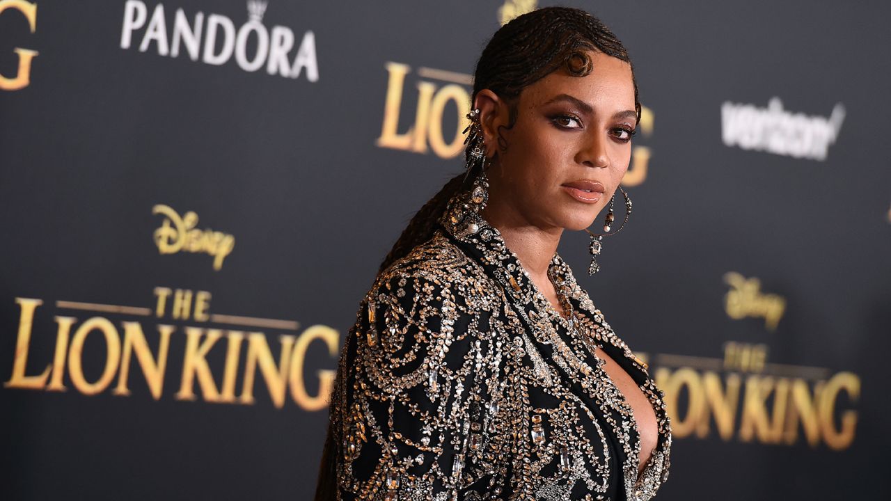 Beyonce arrives at the world premiere of "The Lion King" on Tuesday, July 9, 2019, at the Dolby Theatre in Los Angeles. (Photo by Jordan Strauss/Invision/AP)