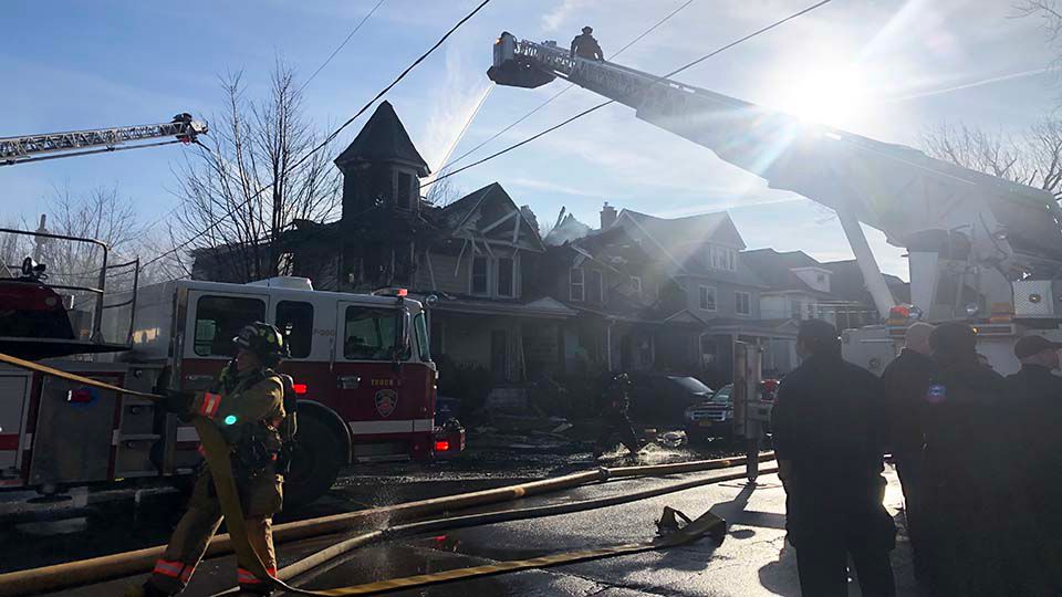 Two families in Buffalo are without a home for the holidays following a massive fire on Hopkins Street.