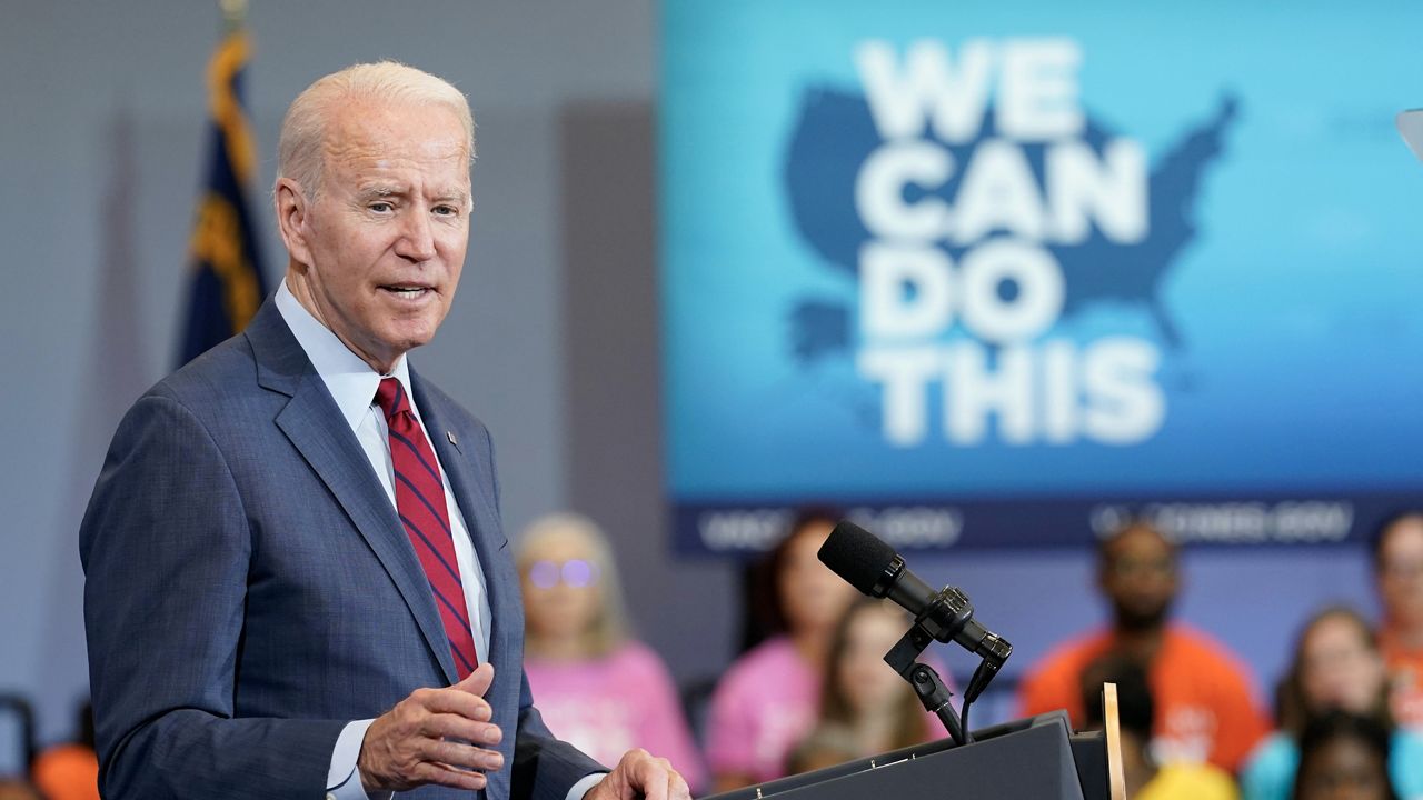 President Joe Biden visited a mobile COVID-19 vaccine clinic and met with frontline health care workers in Raleigh, North Carolina. 