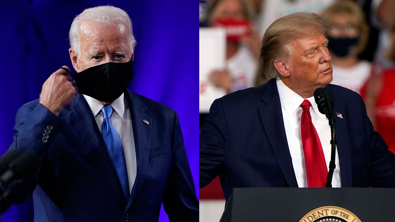 Democratic presidential nominee Joe Biden and President Donald Trump appear in these file images. (Associated Press)