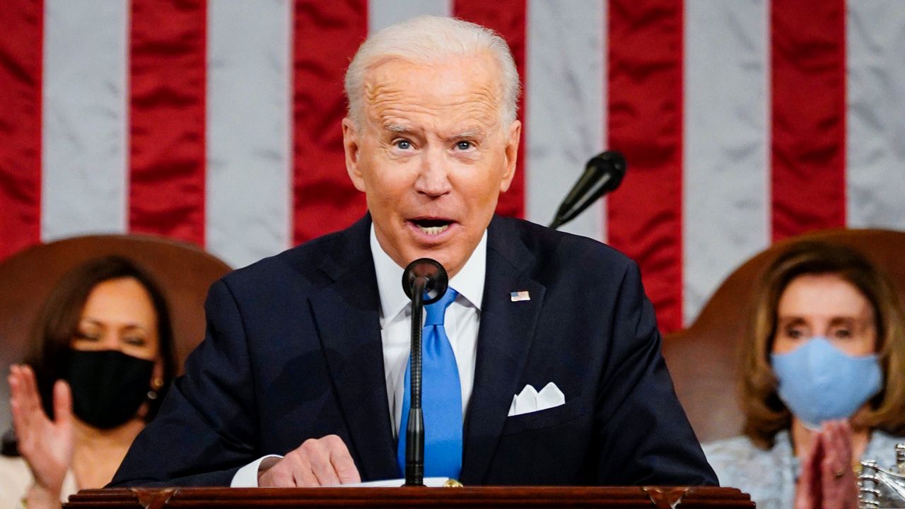 President Joe Biden addresses Congress April 28, 2021.