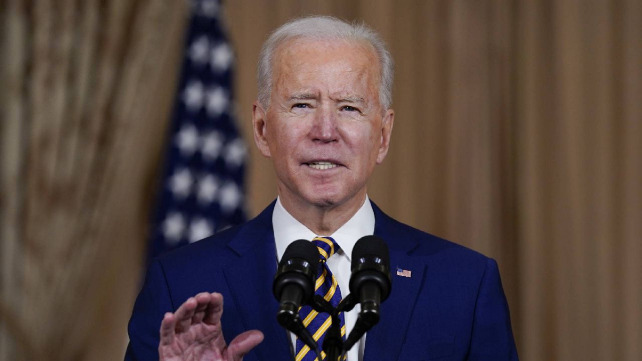 President Joe Biden speaks about foreign policy, at the State Department, Thursday, Feb. 4, 2021, in Washington. (AP Photo/Evan Vucci)