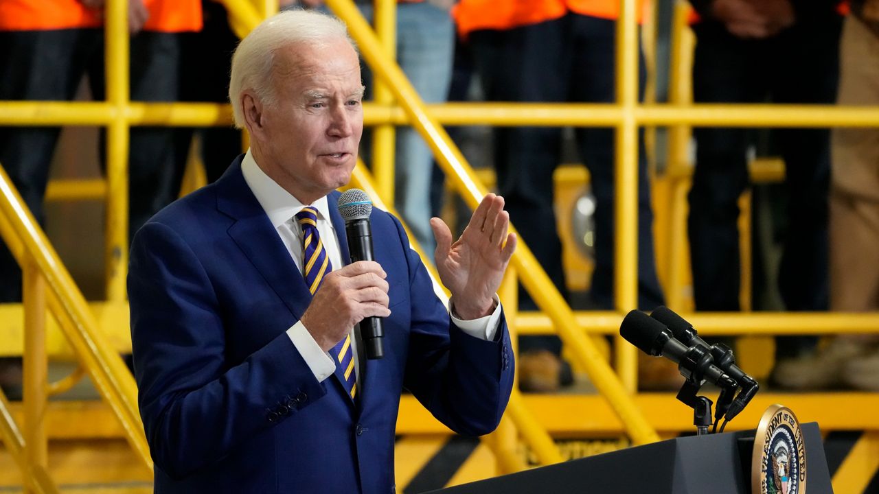 President Joe Biden plans to visit North Carolina Tuesday as part of a three-week Adminstration-wide Investing in America tour. (AP Photo)