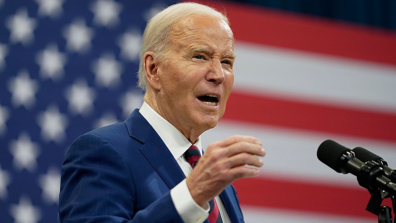 President Joe Biden delivers remarks during a campaign event with Vice President Kamala Harris in Raleigh, N.C., Tuesday, March 26, 2024. (AP Photo/Stephanie Scarbrough)