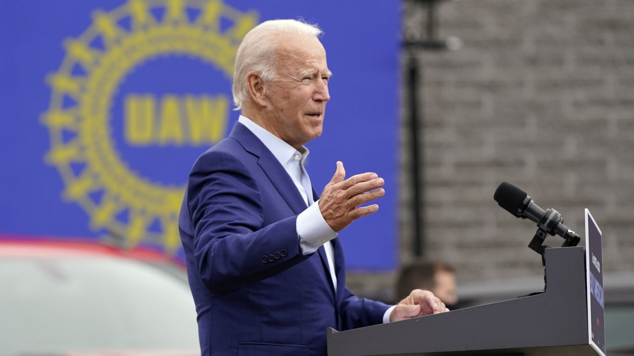 Democratic presidential candidate former Vice President Joe Biden speaks during a campaign event on Sept. 9, 2020 (via Associated Press)