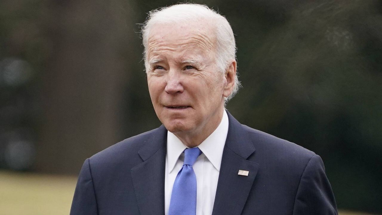 President Joe Biden arrives on the South Lawn of the White House, Monday, Jan. 23, 2023, in Washington. (AP Photo/Evan Vucci)