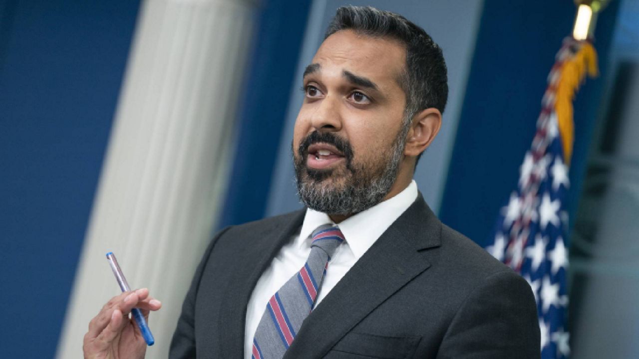 Deputy Director of the National Economic Council Bharat Ramamurti speaks during a briefing at the White House, Friday, Aug. 26, 2022, in Washington. (AP Photo/Evan Vucci)