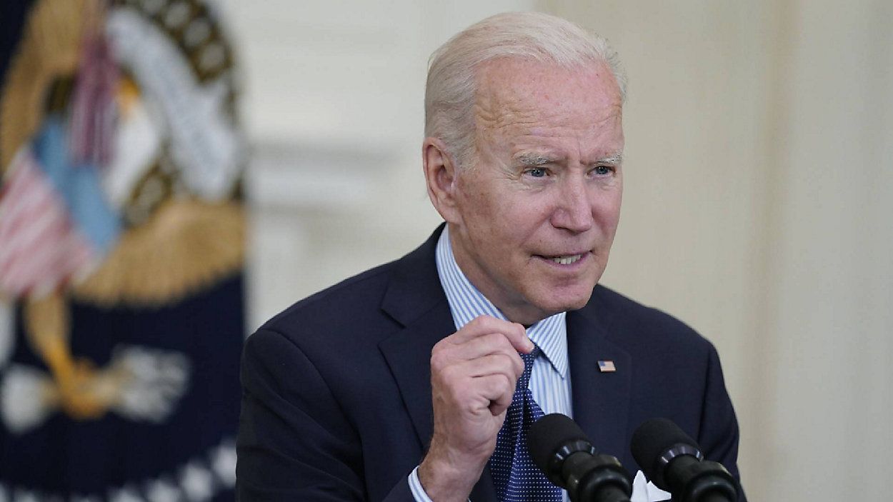 President Joe Biden speaks about the COVID-19 vaccination program, in the State Dining Room of the White House, Tuesday, May 4, 2021, in Washington. (AP Photo/Evan Vucci)