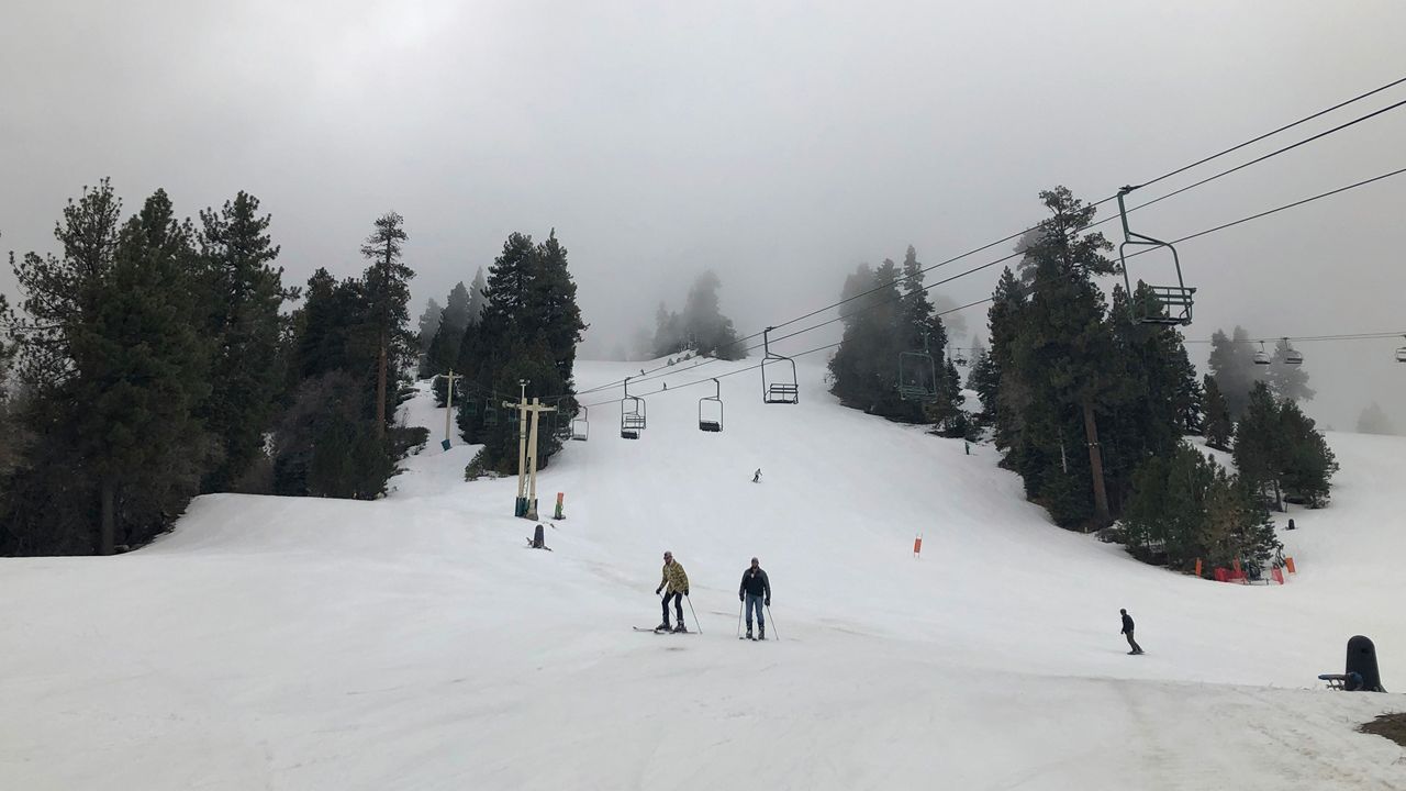 Skiers take to the slopes at Snow Summit ski resort in Big Bear Lake, Calif., on Feb. 1, 2019. (AP Photo/Christopher Weber)