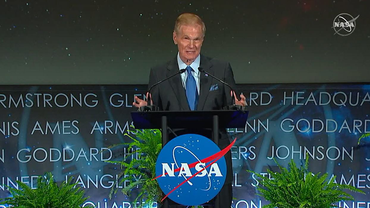 NASA Administrator Bill Nelson gives his first 2021 State of NASA speech Wednesday. (Spectrum News 13/Greg Pallone)