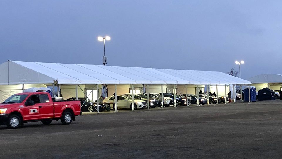 Covid testing site at Bills Stadium parking lot