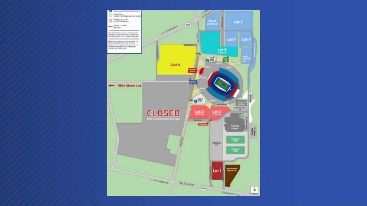 Changes to Bills parking due to new stadium construction