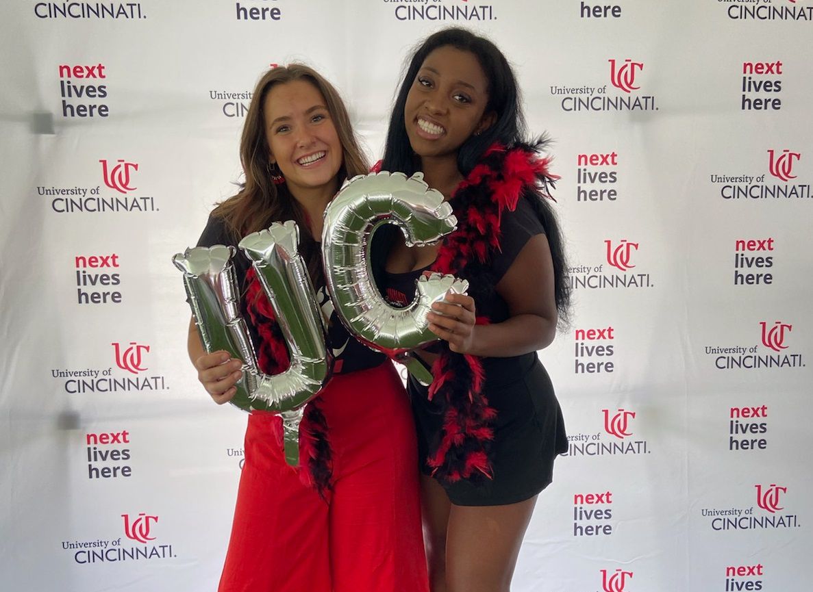 Bitanya Derese (R) celebrates during a University of Cincinnati event. (Photo courtesy of Bitanya Derese)