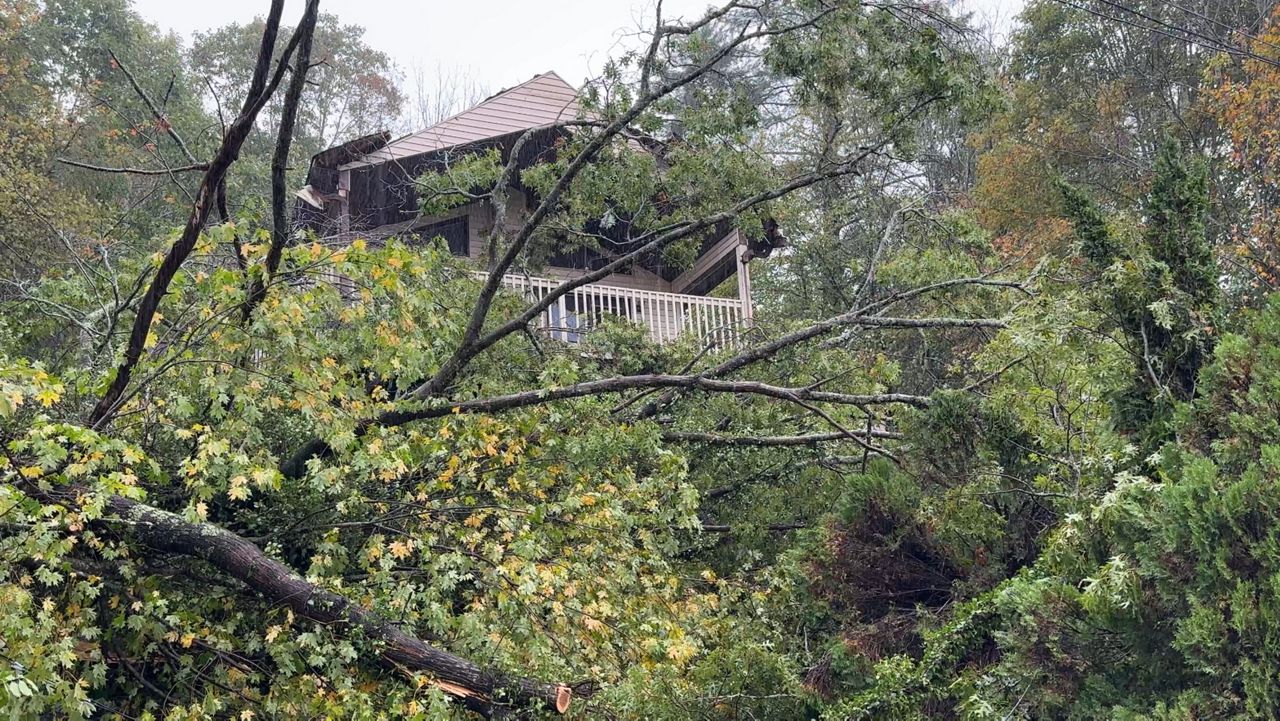 An EF1 tornado with winds up to 90 mph touched down Wednesday evening in Blowing Rock, N.C., the National Weather Service said Thursday. (Spectrum News 1/Mark Barger)