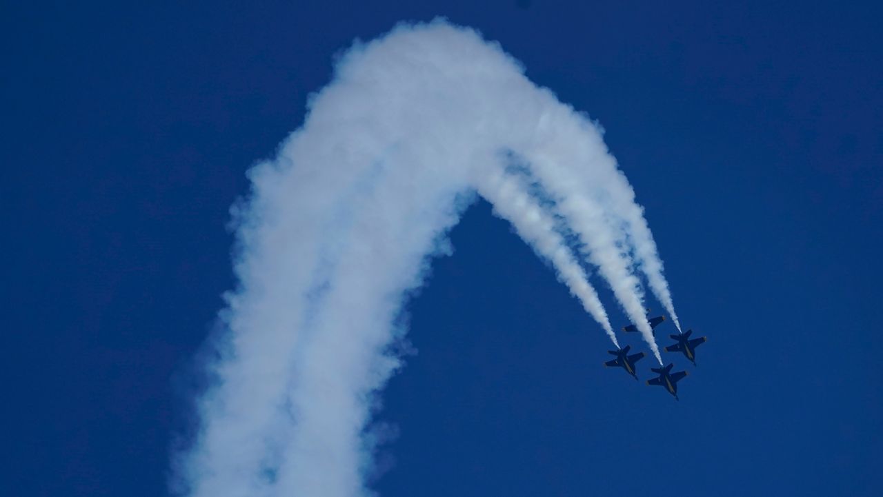 U.S. Navy Blue Angels fly.