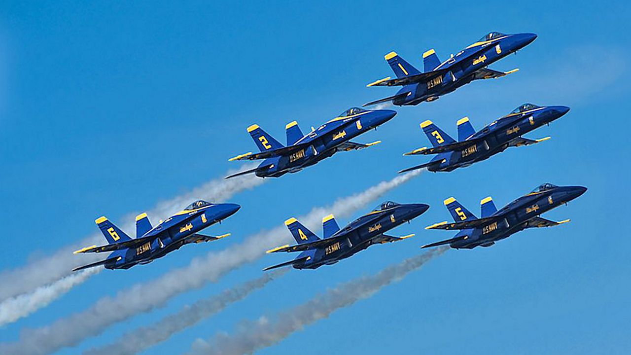 The Blue Angels perform at the Dayton Air Show. (Spectrum News 1 File Photo)