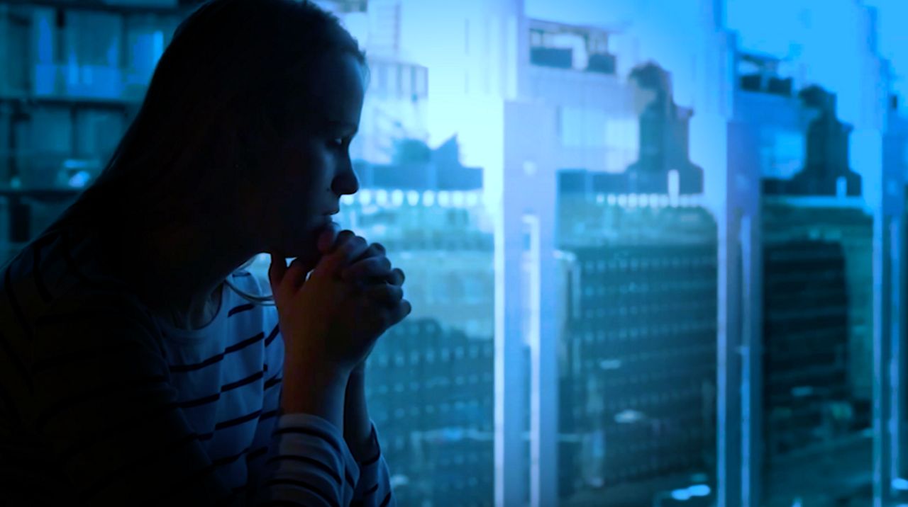 A woman who looks down on Blue Monday.