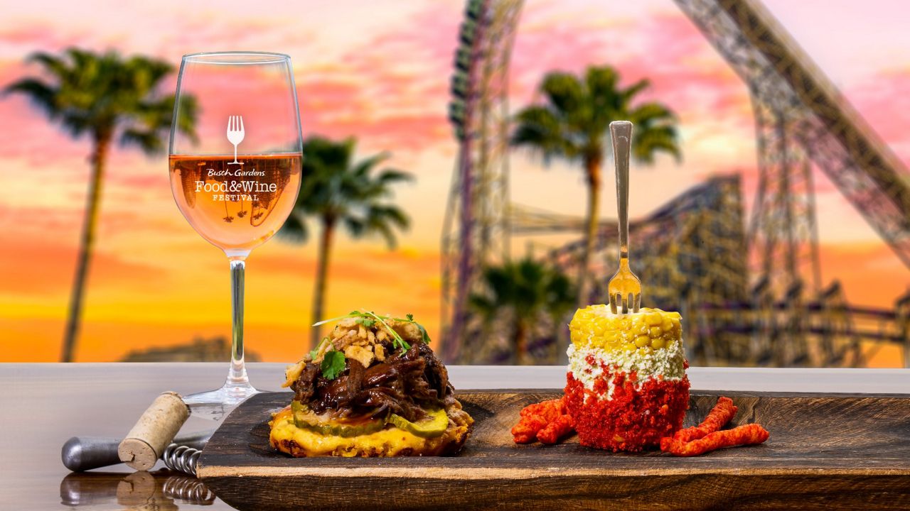 Busch Gardens Food & Wine Festival will feature new food such as Flamin’ Hot Cheetos elote street corn. (Photo courtesy: Busch Gardens)