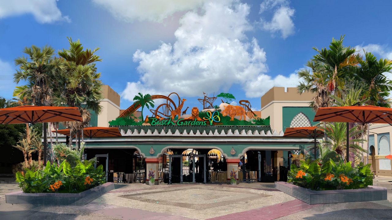 A rendering of the new front gate coming to Busch Gardens Tampa Bay. (Photo courtesy: Busch Gardens)