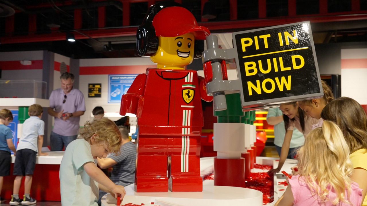 The Lego Ferrari Build & Race Experience will feature interactive play zones where visitors can build and test their own race cars. (Photo: Legoland)