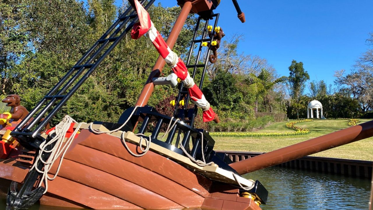Legoland Florida's Pirate River Quest attraction takes riders on a search for lost treasure. (Spectrum News/Ashley Carter)
