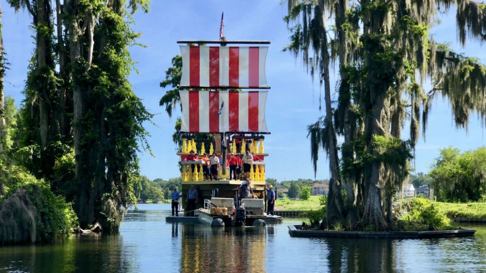 Brickbeard's Bounty, the ship used during Legoland Florida's water ski show, has returned after being damaged during Hurricane Irma. (Legoland)