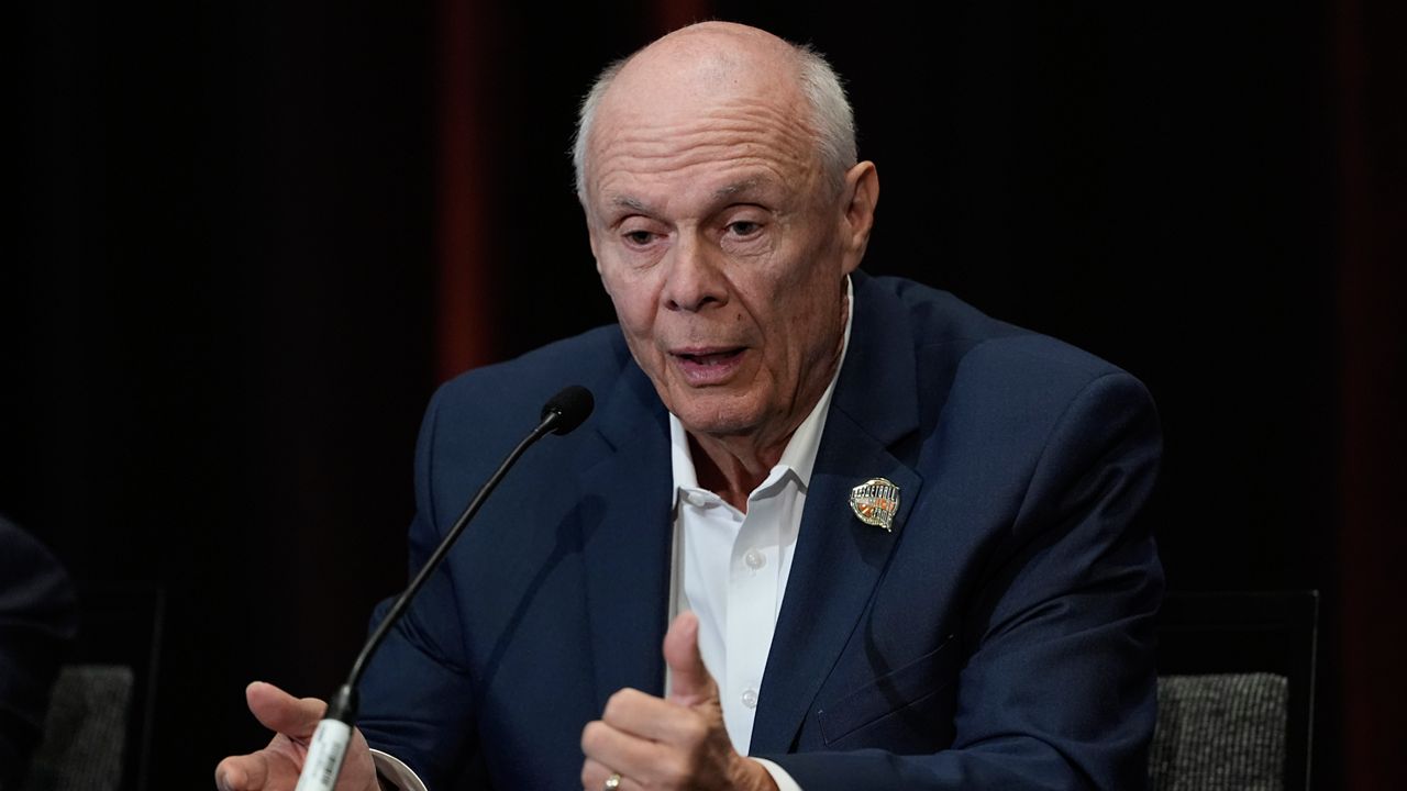 Bo Ryan speaks during a news conference for The Naismith Basketball Hall of Fame 