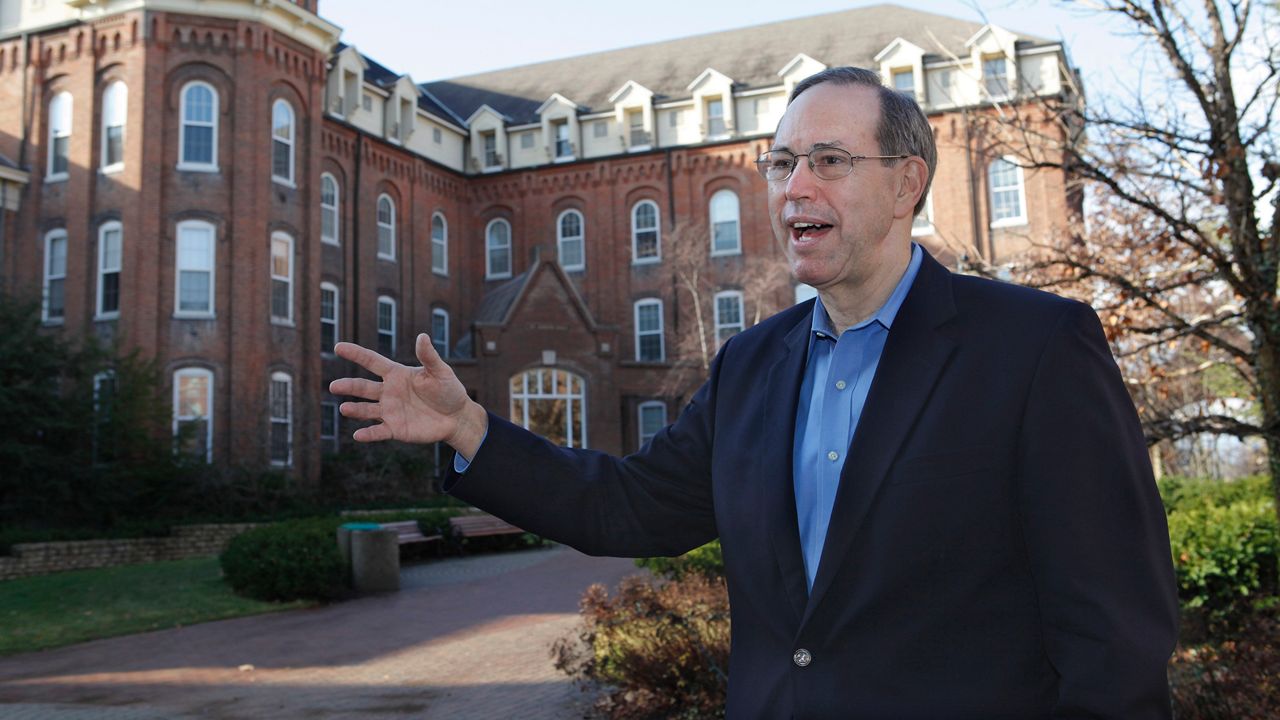 Former Ohio Gov. Bob Taft speaks during an interview on the campus of the University of Dayton on Dec. 21, 2011, in Dayton, Ohio. (Tony Jones/The Cincinnati Enquirer via AP, File)