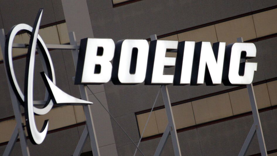 In this Jan. 25, 2011, file photo, is the Boeing Company logo on the property in El Segundo, Calif. Chicago-based aerospace giant Boeing Co. will invest $200 million to manufacture the U.S. Navy’s latest unmanned aircraft at MidAmerica St. Louis Airport. A news release provided to The Associated Press in advance indicates that state and company officials plan a Friday afternoon, Sept. 17, 2021 announcement at the airfield in Mascoutah, southeast of St. Louis. (AP Photo/Reed Saxon, File)