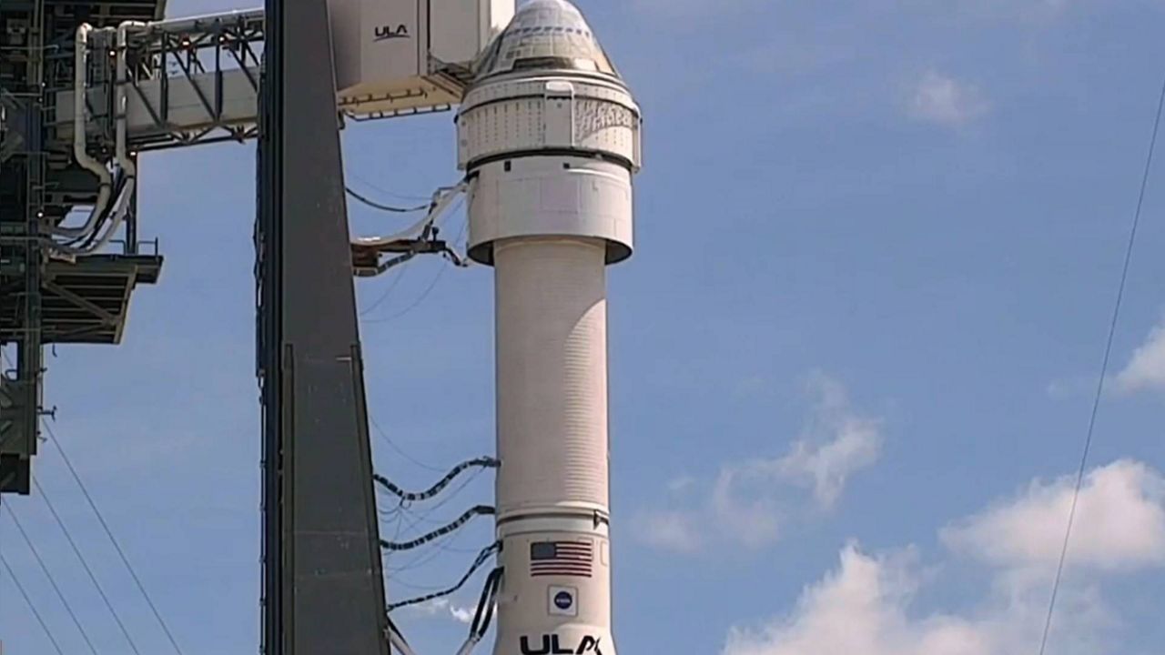 A United Launch Alliance Atlas V rocket with Boeing’s CST-100 Starliner spacecraft aboard is seen at Space Launch Complex 41. (Boeing Space)