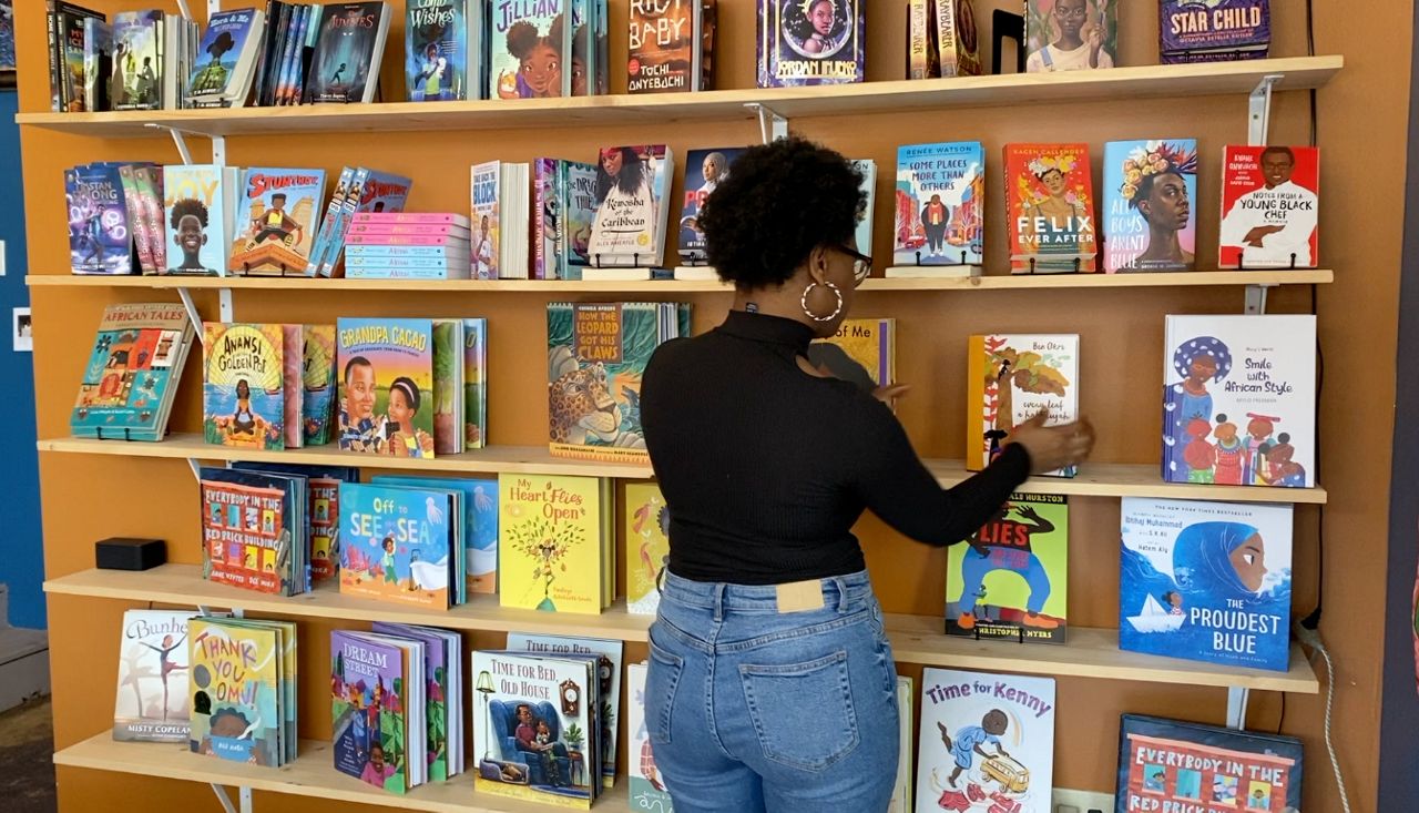 Inside Durham's Rofhiwa Book Cafe.