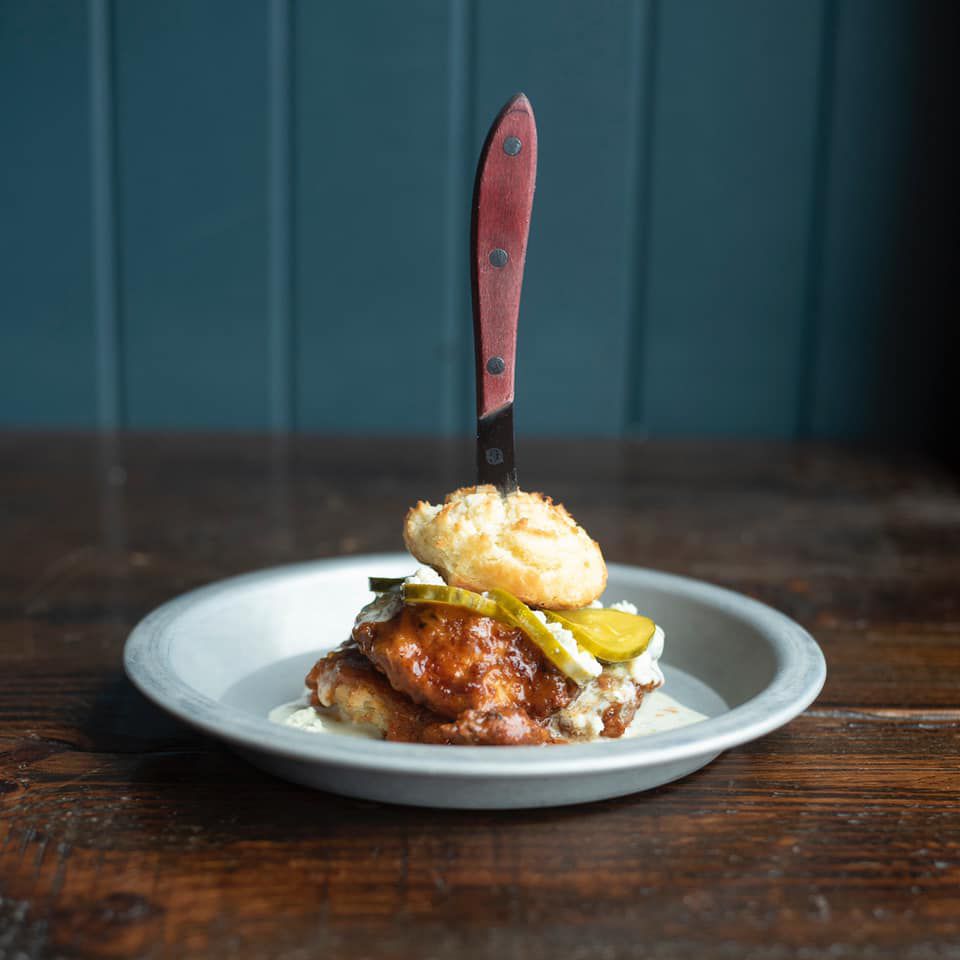 A biscuit dish prepared at Boomtown Biscuits and Whiskey in Pendleton. (Provided: Boomtown)