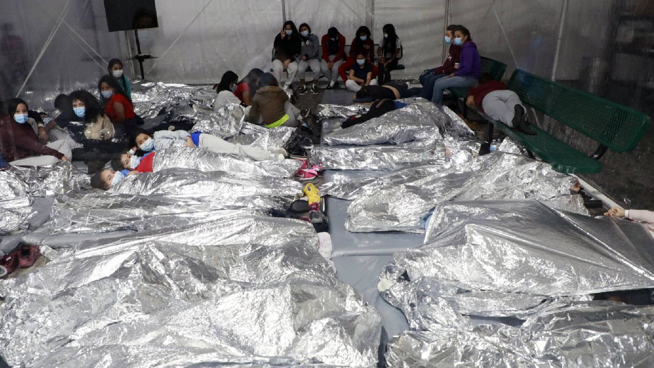 Sleeping conditions for migrant children inside a Donna, Texas border patrol facility. (Photo by Jaime Rodriguez Sr. / Courtesy U.S. Customs and Border Protection Office of Public Affairs)