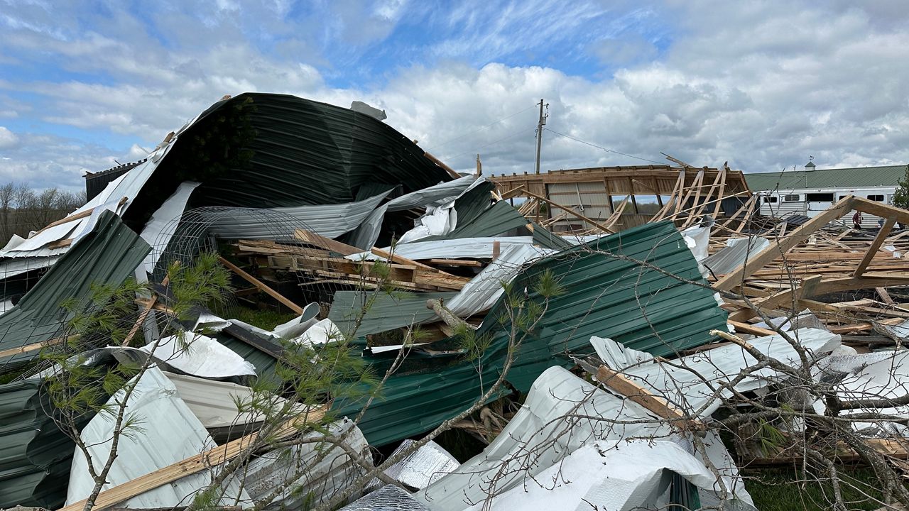 Bourbon County horse farm destroyed in tornado, hundreds help rebuild