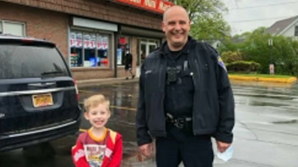 boy and officer
