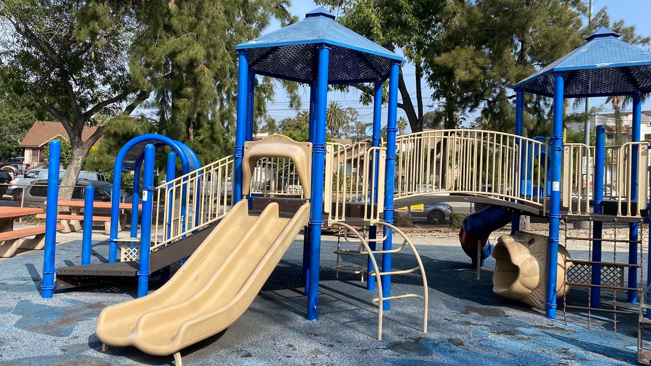 Councilmember Kevin de León introduced a motion in City Council Tuesday to replace old playgrounds throughout the city. (Spectrum News/Susan Carpenter)