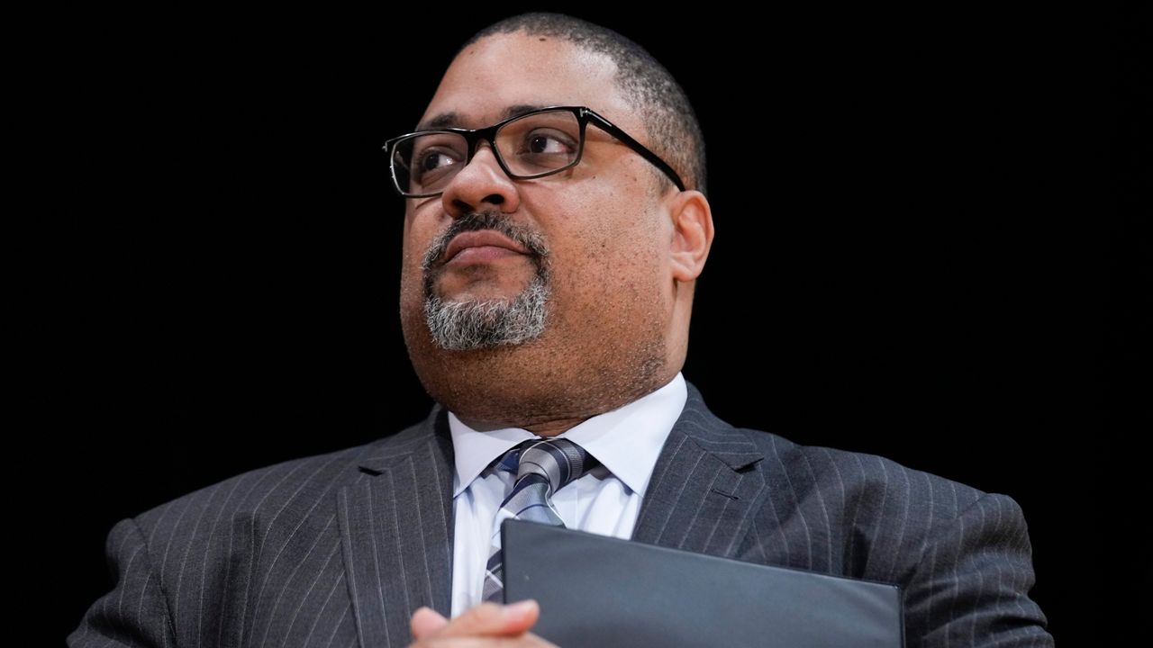 Manhattan District Attorney Alvin Bragg participates in a news conference in New York, Tuesday, Feb. 7, 2023. (AP Photo/Seth Wenig, File)